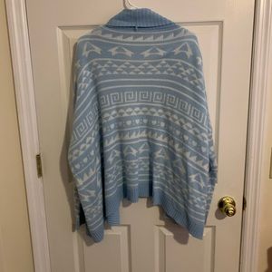 Blue and white cardigan